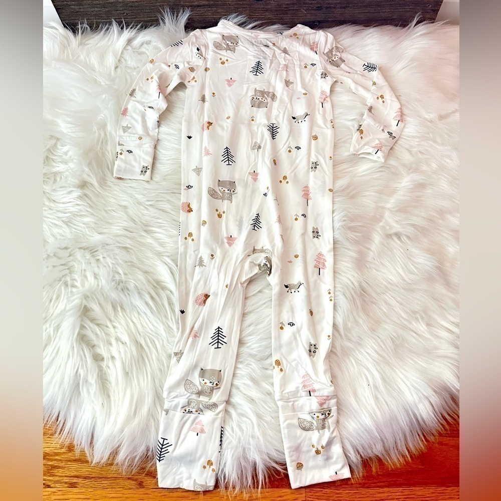 STAINF | 🐿️ Bamboo Convertible Zip Forest Friends Romper - Picture 3 of 6